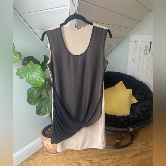 All Saints Afia Dress Black Nude Twist Size 4 - Picture 12 of 12